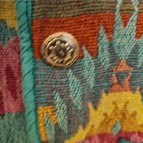 BEDFORD FAIR Boho Aztec Southwestern Tribal Tapestry Blazer Jacket - Size MP - Picture 7 of 8